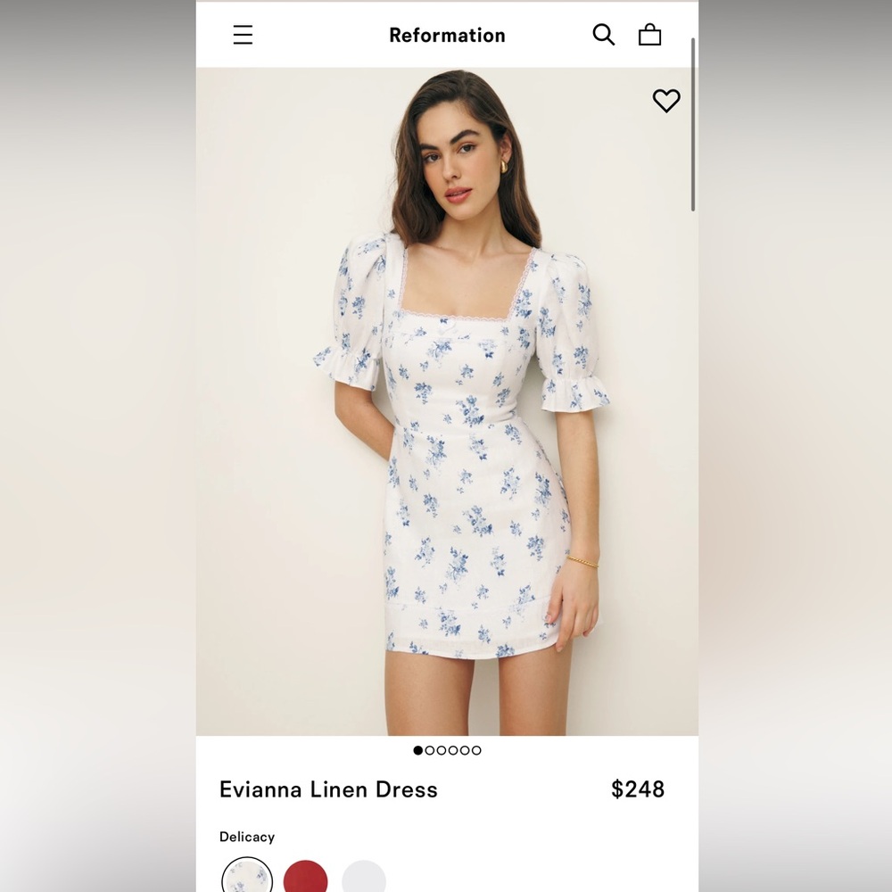 Reformation Evianna Linen Dress in color “Delicacy”